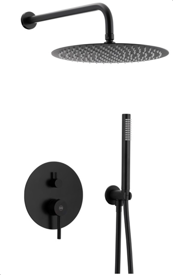 Изображение Zestaw prysznicowy KFA Zestaw natryskowy Moza PODTYNKOWY Z BATERI 3 FUNKCYJN, CZARNA (5039-501-81)