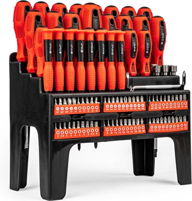 Изображение Zestaw rubokrtów wkrtaków bitów 100el. w stojaku