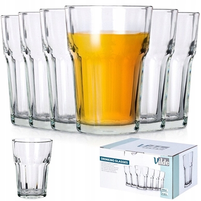 Picture of Zestaw Szklanki Kubki do Napojów Soku Wody VILDE 360 ml 6 szt.