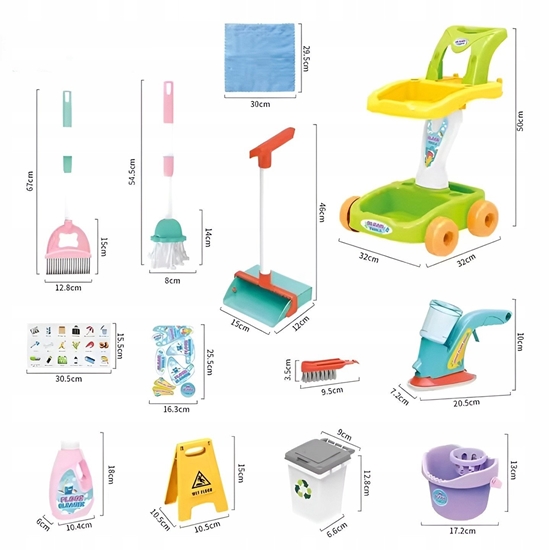 Изображение Zestaw wÃ³zek do sprzÄtania 24 elementy