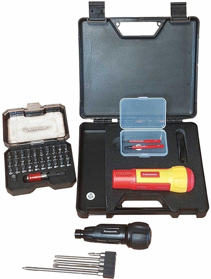 Picture of Zestaw wkrtaków akumulatorowych: izolowany EYED11SA, nieizolowany EY7412 + zestaw bitów EY9BS100