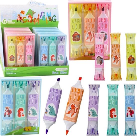 Picture of Zestaw Zakrelaczy Róowy Niebieski Motyw Zwierzt Dwie Kocówki 3szt LEAN