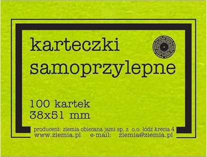 Attēls no Ziemia Obiecana Karteczki samoprzylepne Fluo 38x51mm 100K zielone
