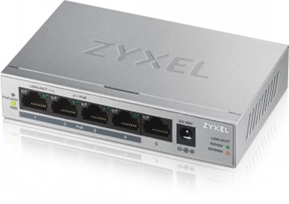 Изображение ZYXEL GS1005-HP, 5 PORT GIGABIT POE+ UNMANAGED DESKTOP SWITCH, 4 X POE, 60 WATT