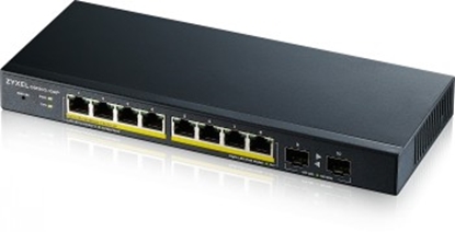 Изображение ZYXEL GS1900-10HP V2, 8-PORT GBE L2 POE SMART SWITCH + 2 SFP SLOTS, 802.3AT, DESKTOP, FANLESS, 70 WATT