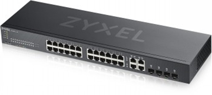 Изображение ZYXEL GS1920-24V2, 28 PORT SMART MANAGED SWITCH 24X GIGABIT COPPER AND 4X GIGABIT DUAL PERS., HYBRID MODE, STANDALONE OR NEBULAFLEX CLOUD