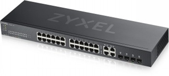 Изображение ZYXEL GS1920-24V2, 28 PORT SMART MANAGED SWITCH 24X GIGABIT COPPER AND 4X GIGABIT DUAL PERS., HYBRID MODE, STANDALONE OR NEBULAFLEX CLOUD