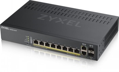 Изображение ZYXEL GS1920-8HPV2, 10 PORT SMART MANAGED SWITCH 8X GIGABIT COPPER AND 2X GIGABIT DUAL PERS., HYBRID MODE, STANDALONE OR NEBULAFLEX CLOUD, 130 WATT POE, FANLESS