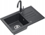 Изображение Zlewozmywak BEN 111 zlewozmywak granitowy black dotted 70x44 z czarn bateri ze sta wylewk, ze stalowym syfonem i zalepk