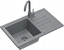 Изображение Zlewozmywak BEN 111 zlewozmywak granitowy silver stone 70x44 z szar bateri ze sta wylewk, z szarym syfonem i szar zalepk