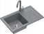 Изображение Zlewozmywak BEN 111 zlewozmywak granitowy silver stone 70x44 z szar bateri ze sta wylewk, ze stalowym syfonem i zalepk