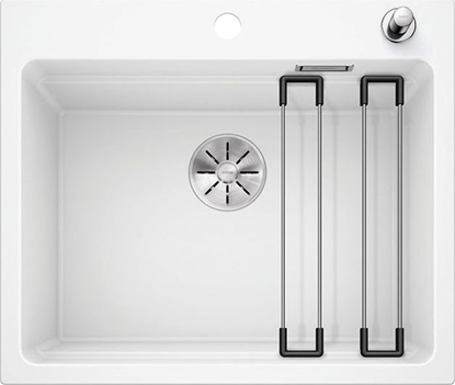 Изображение Zlewozmywak Blanco Etagon 6 Silgranit biay z korkiem automatycznym InFino + szyny (524533)