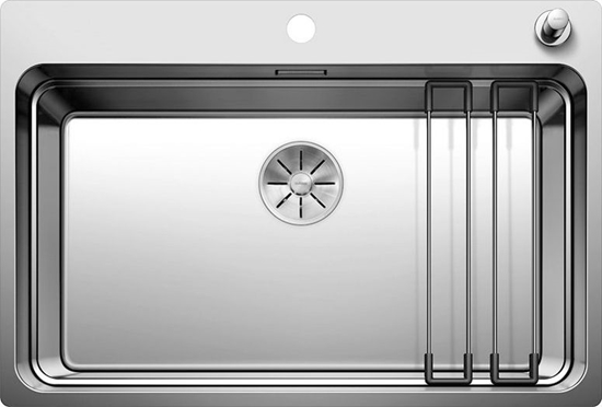 Изображение Zlewozmywak Blanco Etagon 700-IF/A stal polerowana z korkiem automatycznym InFino, szyny (524274)