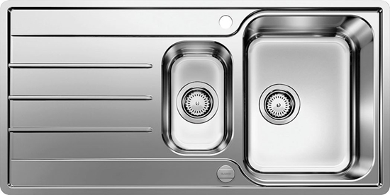 Изображение Zlewozmywak Blanco LEMIS 6 S-IF Stal szczotkowana, odwracalny, korek auto.