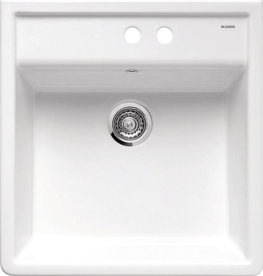 Изображение Zlewozmywak Blanco Panor 60 Ceramika biay poysk z dwoma otworami (514501)