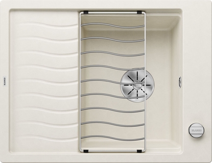 Picture of Zlewozmywak Blanco Zlewozmywak ELON 45 S Silgranit delikatny biay odwracalny, korek auto., InFino, kratka ociekowa