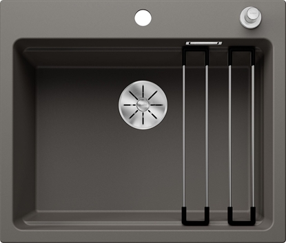 Picture of Zlewozmywak Blanco Zlewozmywak ETAGON 6 Silgranit wulkaniczny szary, korek auto., InFino, szyny