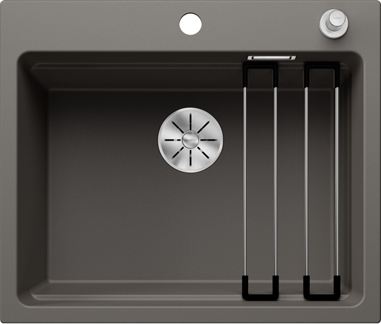 Picture of Zlewozmywak Blanco Zlewozmywak ETAGON 6 Silgranit wulkaniczny szary, korek auto., InFino, szyny