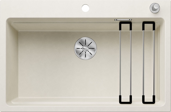 Picture of Zlewozmywak Blanco Zlewozmywak ETAGON 8 Silgranit delikatny biay, korek auto., InFino, szyny