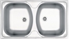 Изображение Zlewozmywak Deante ZLewozmywak 2-komorowy Techno bez ociekacza 79x44cm stal dekor + osprzt (ZMU 3200)