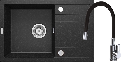 Изображение Zlewozmywak Deante Corio Zlewozmywak granitowy z bateri 1-komorowy z ociekaczem