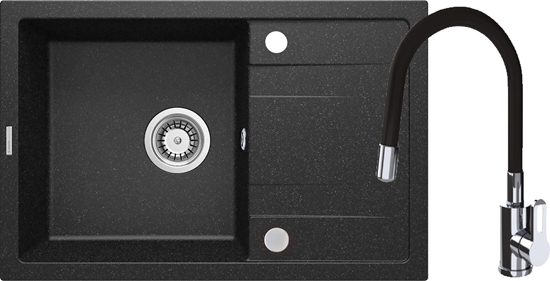 Изображение Zlewozmywak Deante Corio Zlewozmywak granitowy z bateri 1-komorowy z ociekaczem