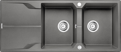 Изображение Zlewozmywak Deante ZLEW.ANDANTE ANTRACYT MET. GRANIT 2K Z/O 1160x500x224,3,5"+SPACE SAVER