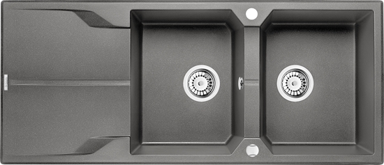 Изображение Zlewozmywak Deante ZLEW.ANDANTE ANTRACYT MET. GRANIT 2K Z/O 1160x500x224,3,5"+SPACE SAVER