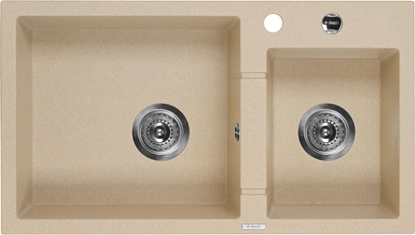 Изображение Zlewozmywak Deante Zlewozmywak 2-komorowy Piva bez ociekacza 44 x 78cm piaskowy (ZQI 7203)