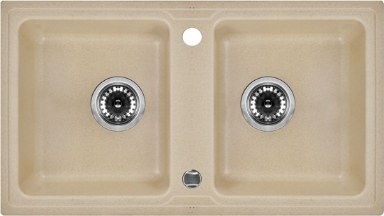 Picture of Zlewozmywak Deante ZORBA piaskowy granit 2-komorowy bez ociekacza osprzt ZQZ (7203)