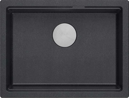 Picture of Zlewozmywak GraniteQ LOGAN 100 GraniteQ zlewozmywak black diamond 59,5x45,1x21,5 cm 1-komorowy podwieszany z syfonem manualnym stal szlachetna