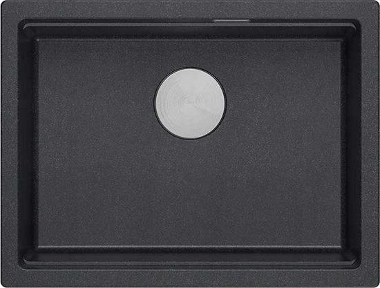 Picture of Zlewozmywak GraniteQ LOGAN 100 GraniteQ zlewozmywak black diamond 59,5x45,1x21,5 cm 1-komorowy podwieszany z syfonem manualnym stal szlachetna