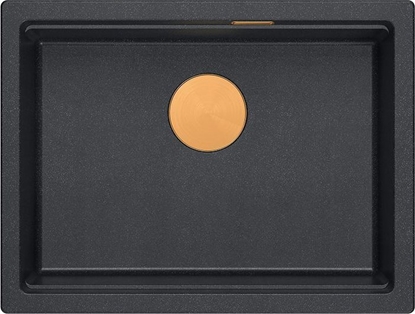 Picture of Zlewozmywak GraniteQ LOGAN 100 GraniteQ zlewozmywak black diamond 59,5x45,1x21,5 cm 1-komorowy wpuszczany z syfonem manualnym miedziany