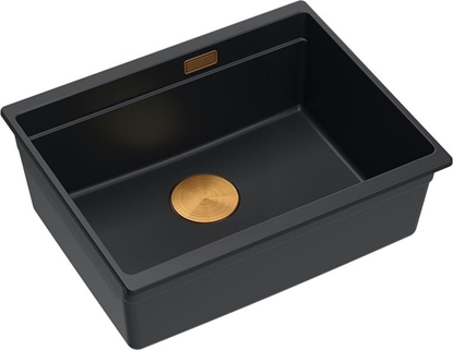 Picture of Zlewozmywak GraniteQ LOGAN 100 GraniteQ zlewozmywak pure carbon 59,5x45,1x21,5 cm 1-komorowy podwieszany z syfonem manualnym miedziany