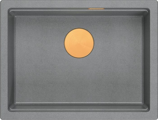 Picture of Zlewozmywak GraniteQ LOGAN 100 GraniteQ zlewozmywak silver stone 59,5x45,1x21,5 cm 1-komorowy podwieszany z syfonem manualnym miedziany