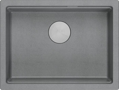 Attēls no Zlewozmywak GraniteQ LOGAN 100 GraniteQ zlewozmywak silver stone 59,5x45,1x21,5 cm 1-komorowy podwieszany z syfonem manualnym stal szlachetna