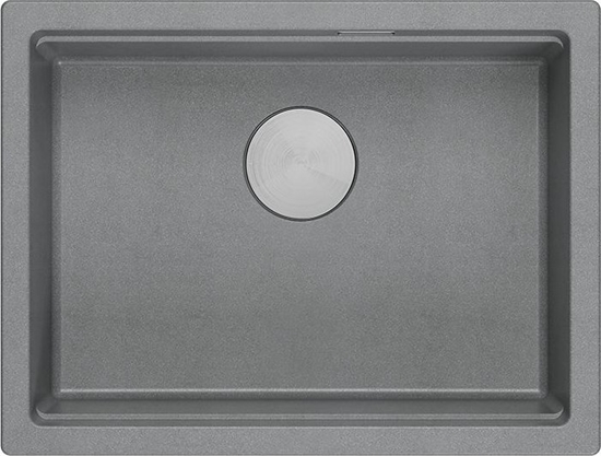 Picture of Zlewozmywak GraniteQ LOGAN 100 GraniteQ zlewozmywak silver stone 59,5x45,1x21,5 cm 1-komorowy podwieszany z syfonem manualnym stal szlachetna