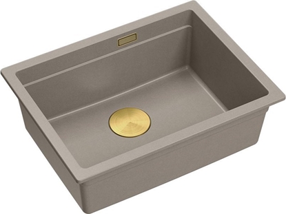 Attēls no Zlewozmywak GraniteQ LOGAN 100 GraniteQ zlewozmywak soft taupe 59,5x45,1x21,5 cm 1-komorowy wpuszczany z syfonem manualnym zoty