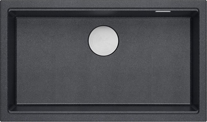 Attēls no Zlewozmywak GraniteQ LOGAN 110 GraniteQ zlewozmywak black diamond 76x44x23,5 cm 1-komorowy wpuszczany z syfonem manualnym stal szlachetna