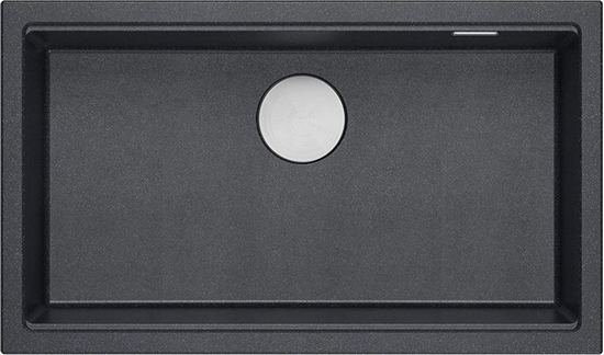 Picture of Zlewozmywak GraniteQ LOGAN 110 GraniteQ zlewozmywak black diamond 76x44x23,5 cm 1-komorowy wpuszczany z syfonem manualnym stal szlachetna