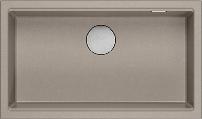Attēls no Zlewozmywak GraniteQ LOGAN 110 GraniteQ zlewozmywak soft taupe 76x44x23,5 cm 1-komorowy podwieszany z syfonem manualnym stal szlachetna