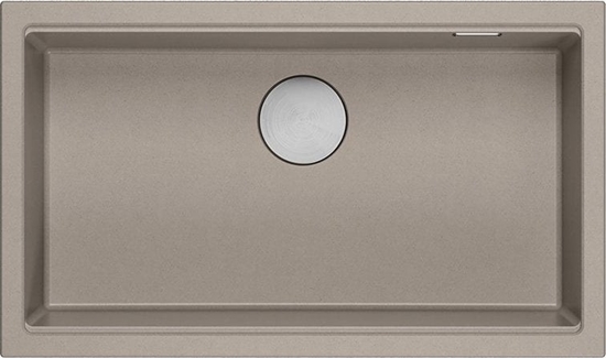 Picture of Zlewozmywak GraniteQ LOGAN 110 GraniteQ zlewozmywak soft taupe 76x44x23,5 cm 1-komorowy wpuszczany z syfonem manualnym stal szlachetna