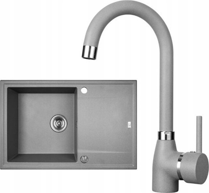 Attēls no Zlewozmywak Laveo SBEA511T ZLEW MEGALO GRANITOWY SZARY 50X78 1KOM + OC, SYFON, BATERTIA BKZ_968 // ZL.KUCH.SBEA_511T