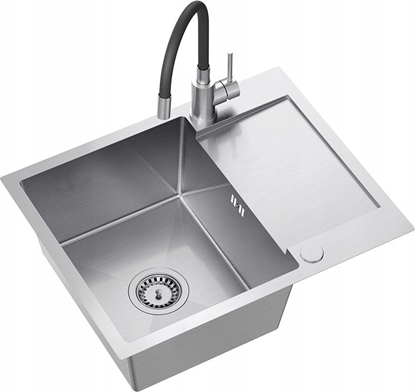 Picture of Zlewozmywak QUADRON LUKE 116 zlewozmywak stalowy (60x48x20) z syfonem 1-komorowy z/o + bateria z elastyczn wylewk stalowa
