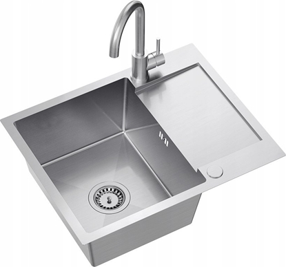 Picture of Zlewozmywak QUADRON LUKE 116 zlewozmywak stalowy (60x48x20) z syfonem 1-komorowy z/o + bateria ze sta wylewk stalowa