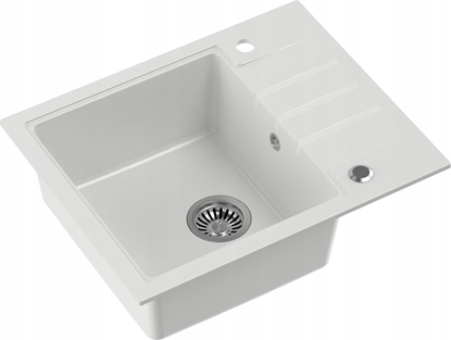 Изображение Zlewozmywak Steiner PETER 116 Steingran  granitowy biay 1-komorowy z/o (62x50x20) z syfonem i zalepk