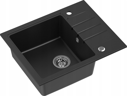 Изображение Zlewozmywak Steiner PETER 116 Steingran  granitowy czarny 1-komorowy z/o (62x50x20) z syfonem i zalepk