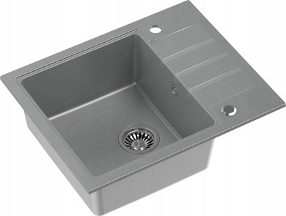 Изображение Zlewozmywak Steiner PETER 116 Steingran  granitowy szary 1-komorowy z/o (62x50x20) z syfonem i zalepk