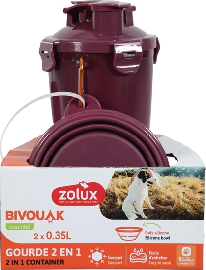 Picture of ZOLUX Bidon 2w1 dla psa BIVOUAK 2x350 ml czerwony