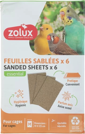 Picture of ZOLUX Mata piaskowa papier cierny dla ptaków M 41x25 cm x6